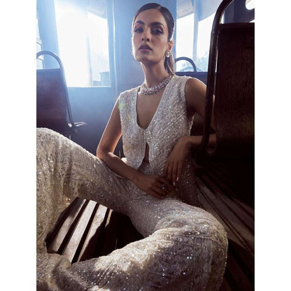 Rococo Elysian Ivory Top with Sharara (Set of 2)