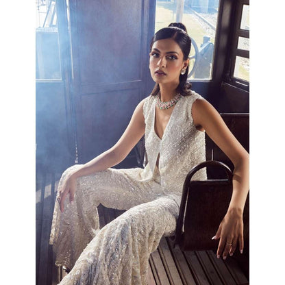 Rococo Elysian Ivory Top with Sharara (Set of 2)