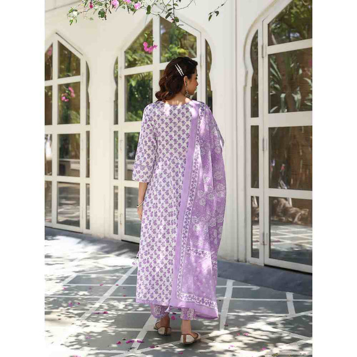 Roohaniyat Purple Summer Anarkali Suit (Set of 3)