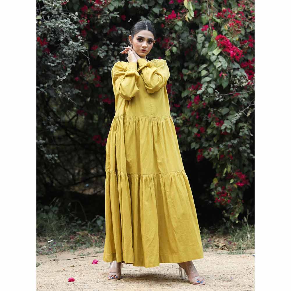 ROZANA JAIPUR Tia Mustard Dress
