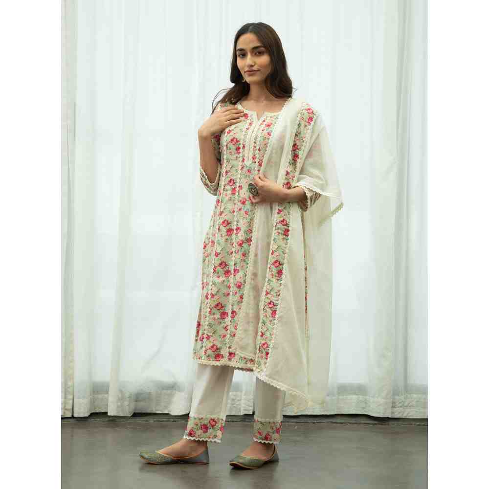 Roze Shahnoor Kurta (Set of 3)