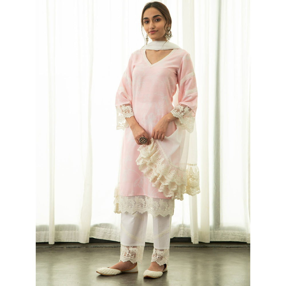 Roze Tahira Kurta (Set of 3)