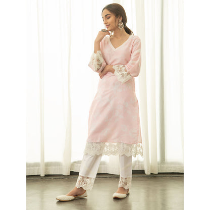 Roze Tahira Kurta (Set of 3)