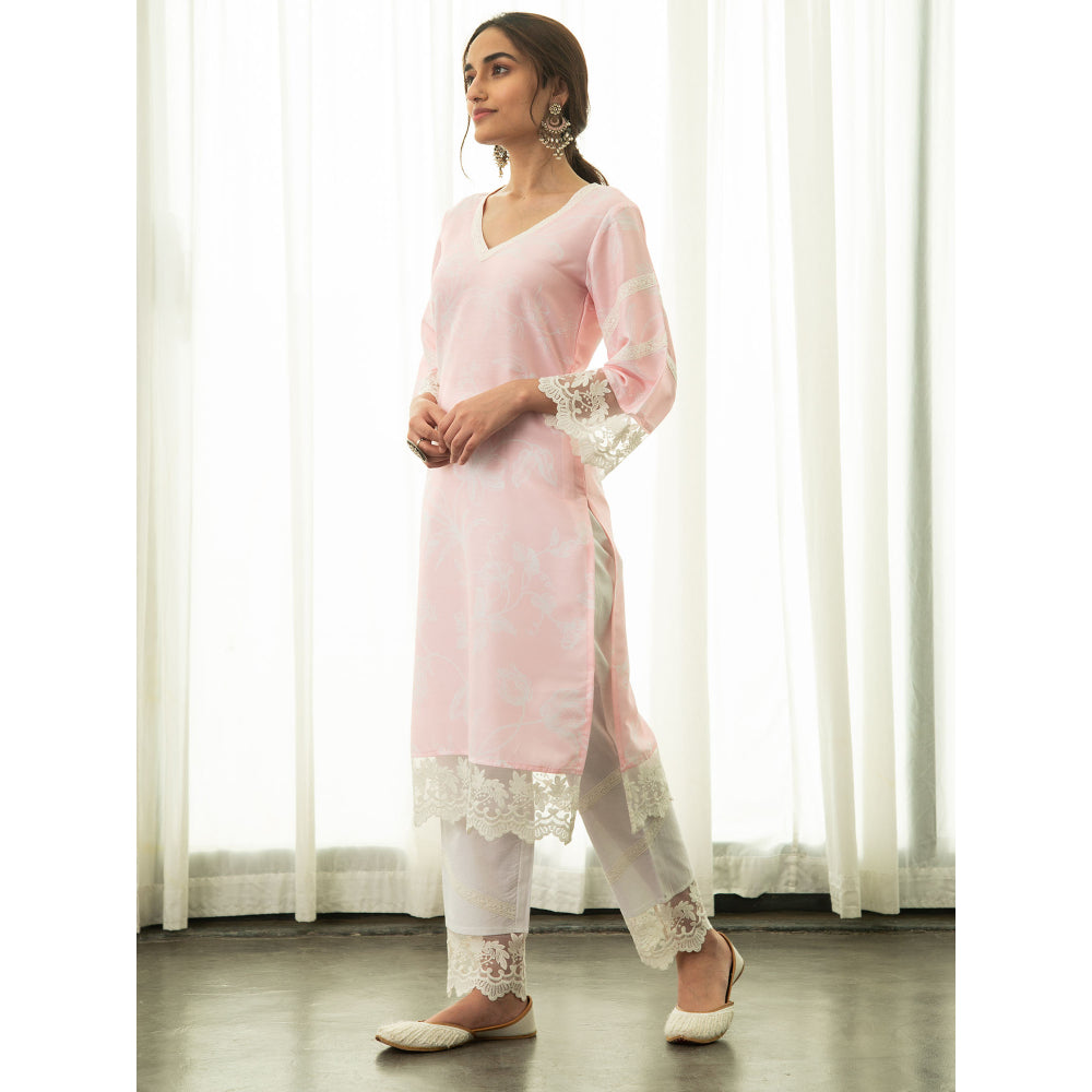 Roze Tahira Kurta (Set of 3)