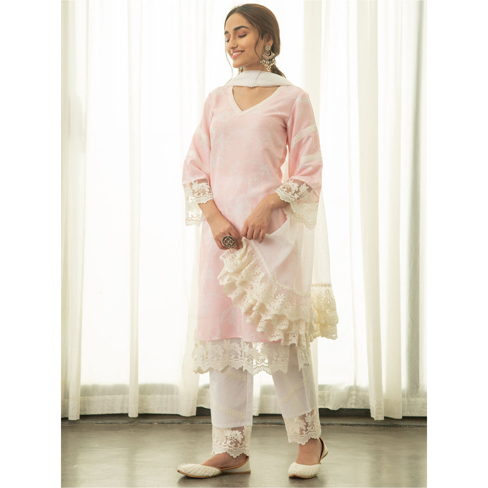 Roze Tahira Kurta (Set of 3)