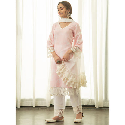 Roze Tahira Kurta (Set of 3)