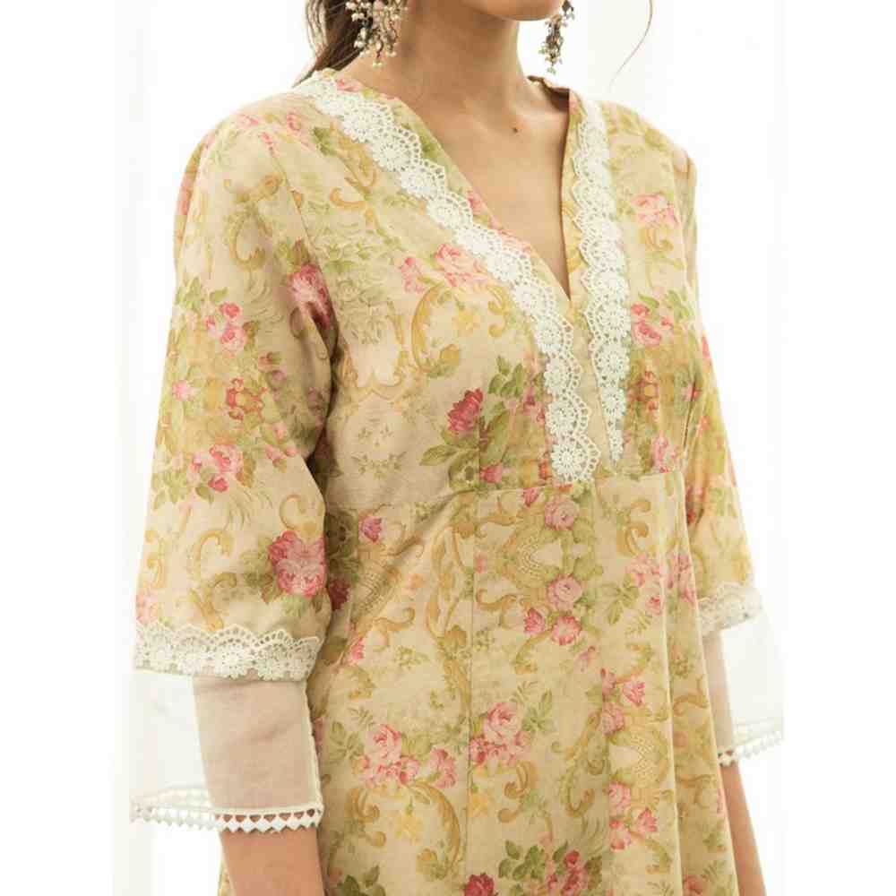 Roze Zanab Kurta (Set of 3)