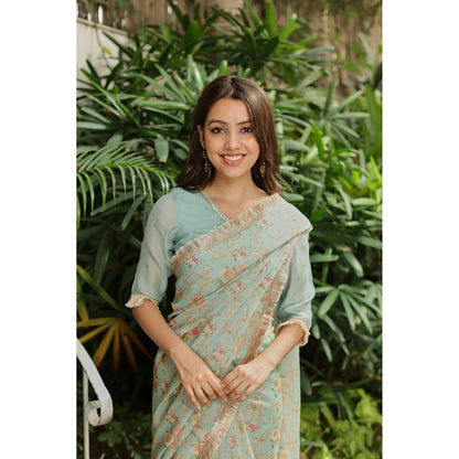 Roze Amala Saree Set with Unstitched