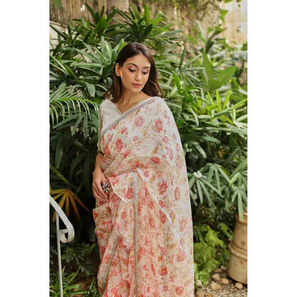 Roze Amishi Saree Set with Unstitched