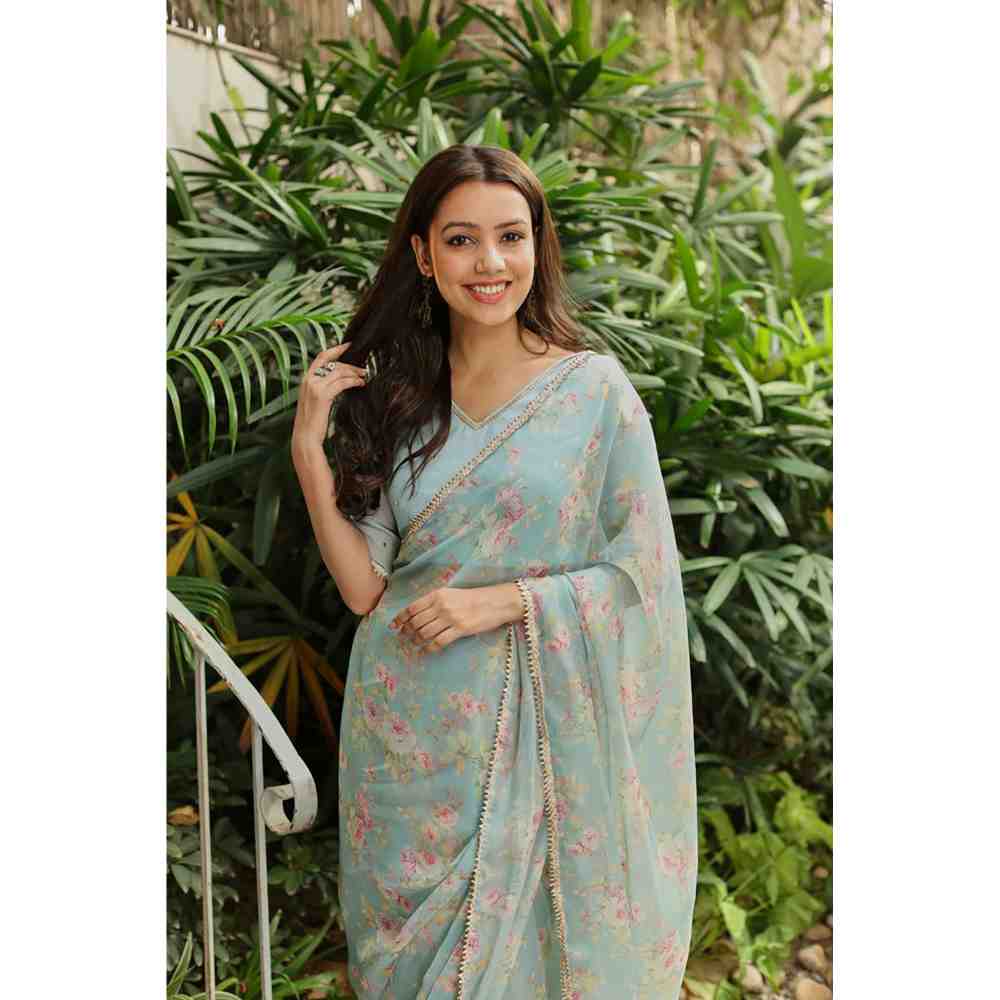 Roze Ira Saree Set with Unstitched