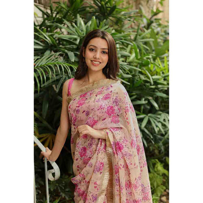 Roze Varya Saree Set with Unstitched