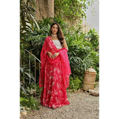 Roze Maira Lehenga (Set of 3)