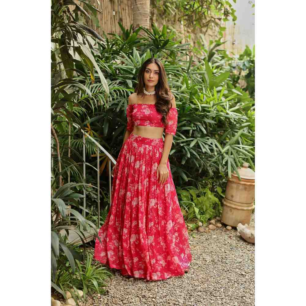 Roze Rabhya Lehenga (Set of 3)