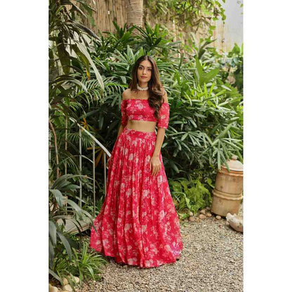 Roze Rabhya Lehenga (Set of 3)