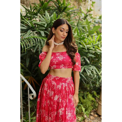 Roze Rabhya Lehenga (Set of 3)