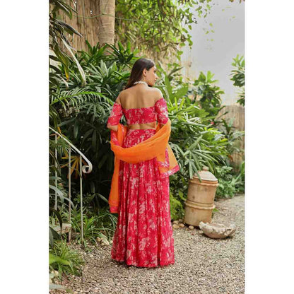 Roze Rabhya Lehenga (Set of 3)