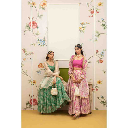 Roze Sara Lehenga (Set of 3)