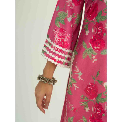 Roze Dania Velvet Kurta