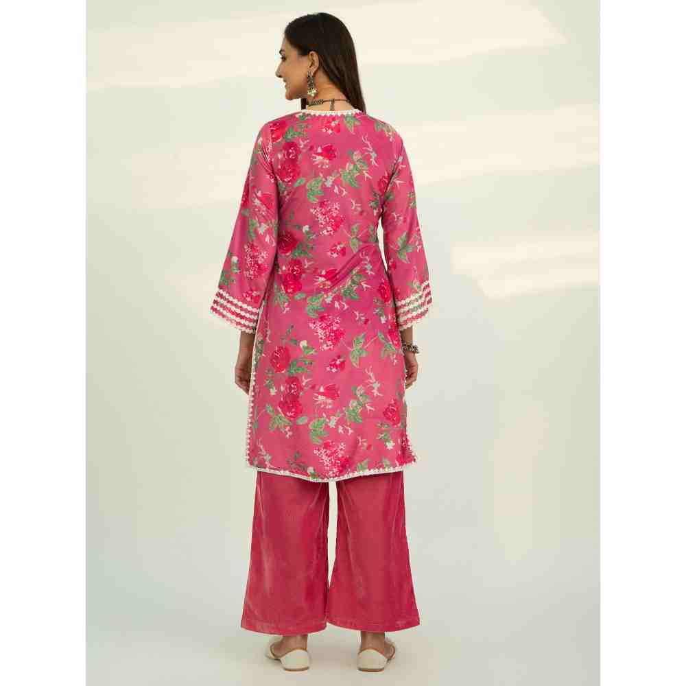 Roze Dania Velvet Kurta