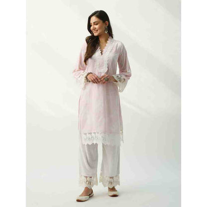 Roze Parsia Pink Velvet Set- Set Of 2