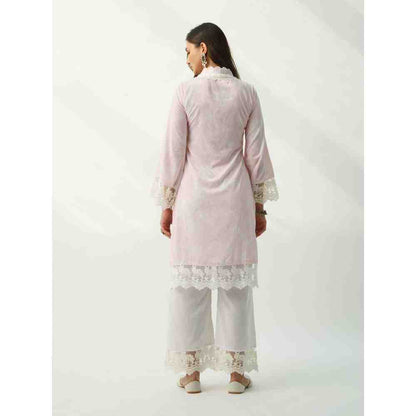 Roze Parsia Pink Velvet Set- Set Of 2