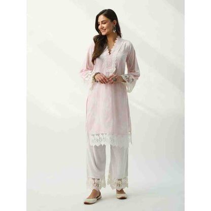 Roze Parsia Pink Velvet Kurta