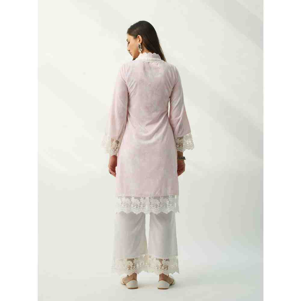 Roze Parsia Pink Velvet Kurta