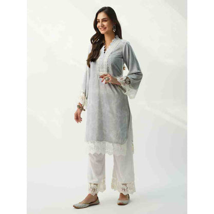 Roze Parsia Grey Velvet (Set Of 2)