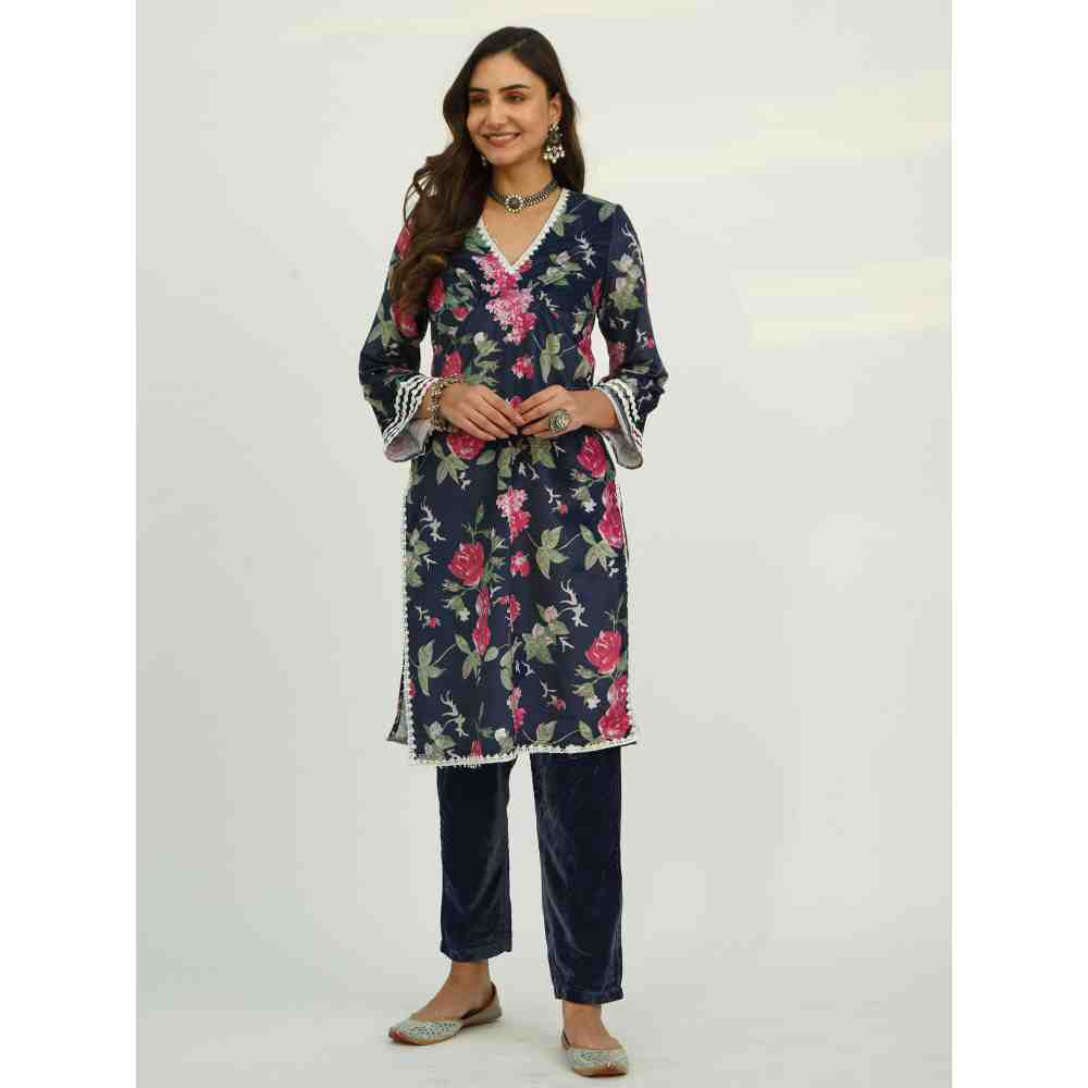 Roze Adya Velvet Kurta