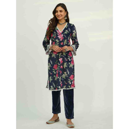 Roze Adya Velvet Kurta