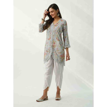 Roze Omaira Blue Velvet Kurta