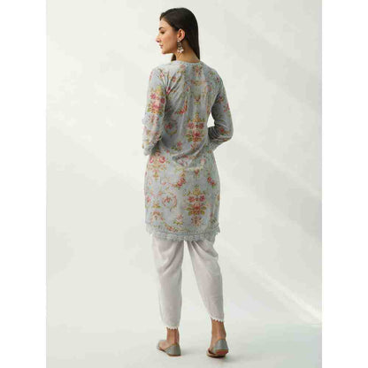Roze Omaira Blue Velvet Kurta