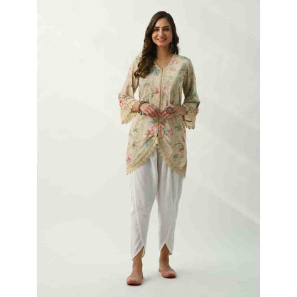 Roze Omaira Beige Velvet (Set Of 2)
