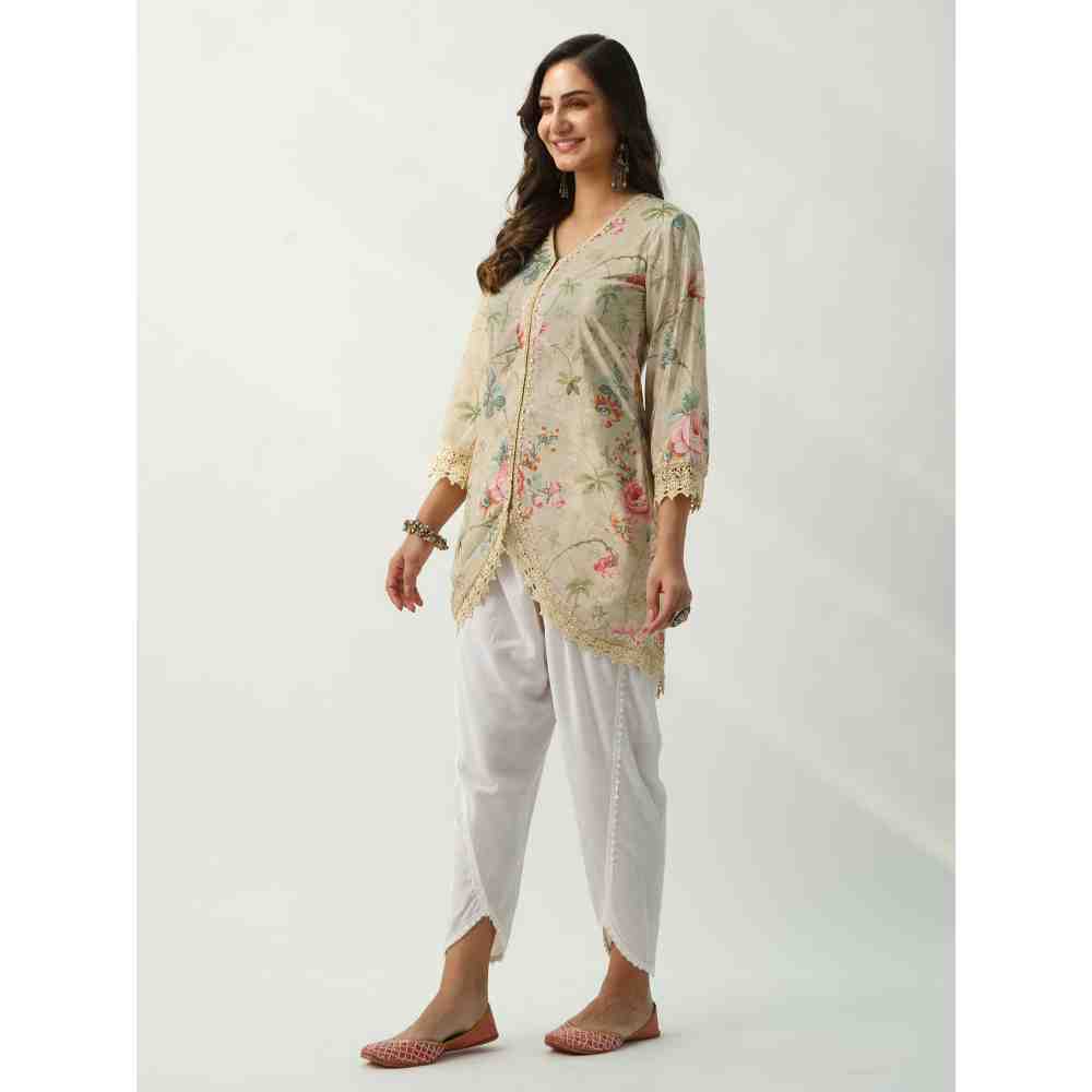 Roze Omaira Beige Velvet (Set Of 2)