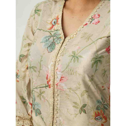 Roze Omaira Beige Velvet (Set Of 2)