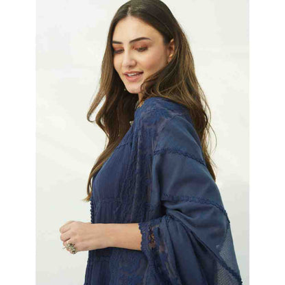 Roze Mahjabeen Oxford Blue Dupatta