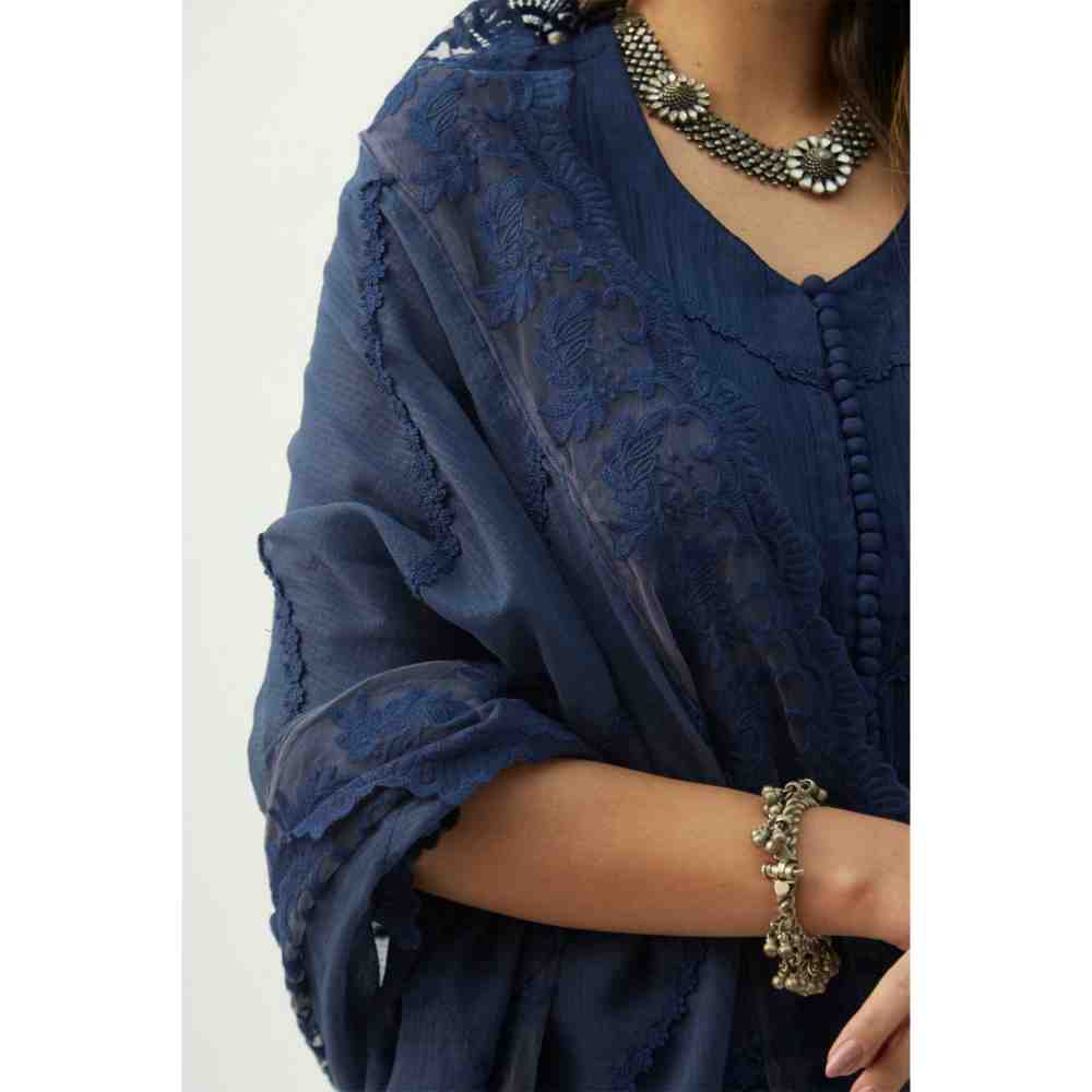 Roze Mahjabeen Oxford Blue Dupatta