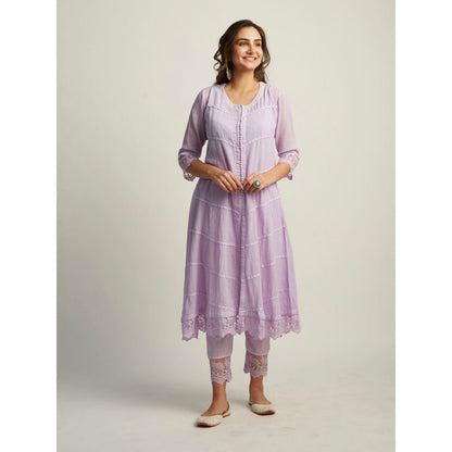 Roze Mahjabeen Lilac Kurta (Set of 3)