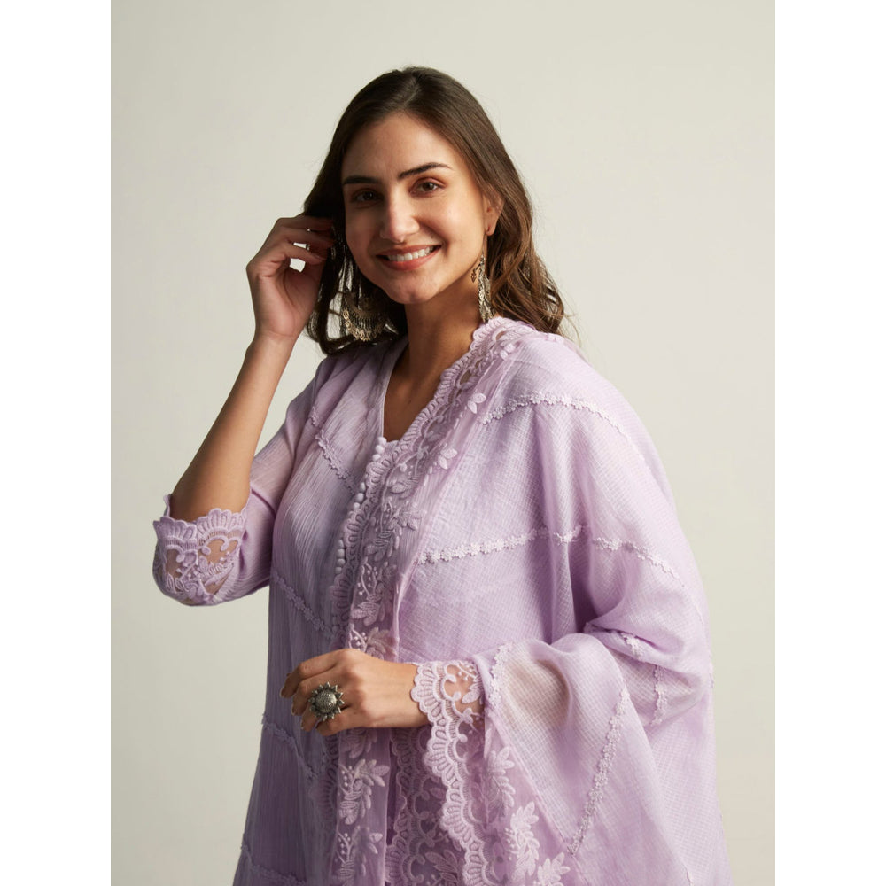 Roze Mahjabeen Lilac Kurta (Set of 3)