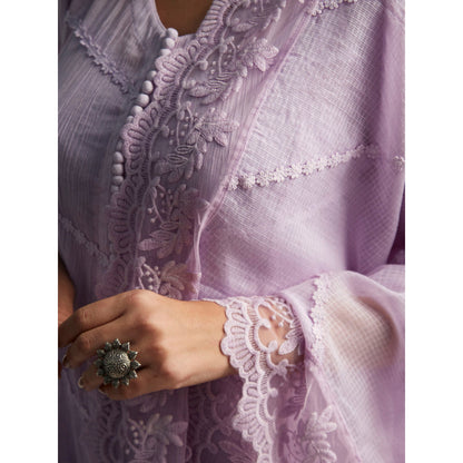 Roze Mahjabeen Lilac Kurta (Set of 3)