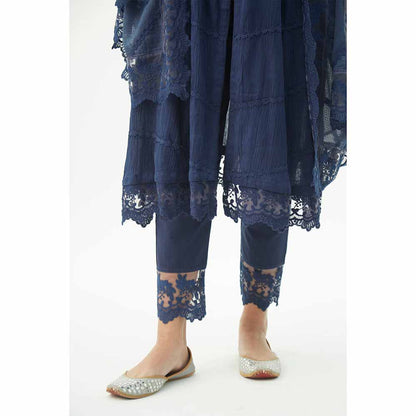 Roze Mahjabeen Oxford Blue Pants