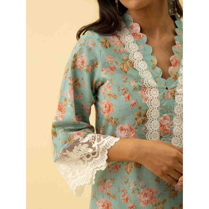Roze Aiba Kurta (Set of 3)