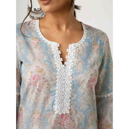 Roze Eishal Blue Kurta
