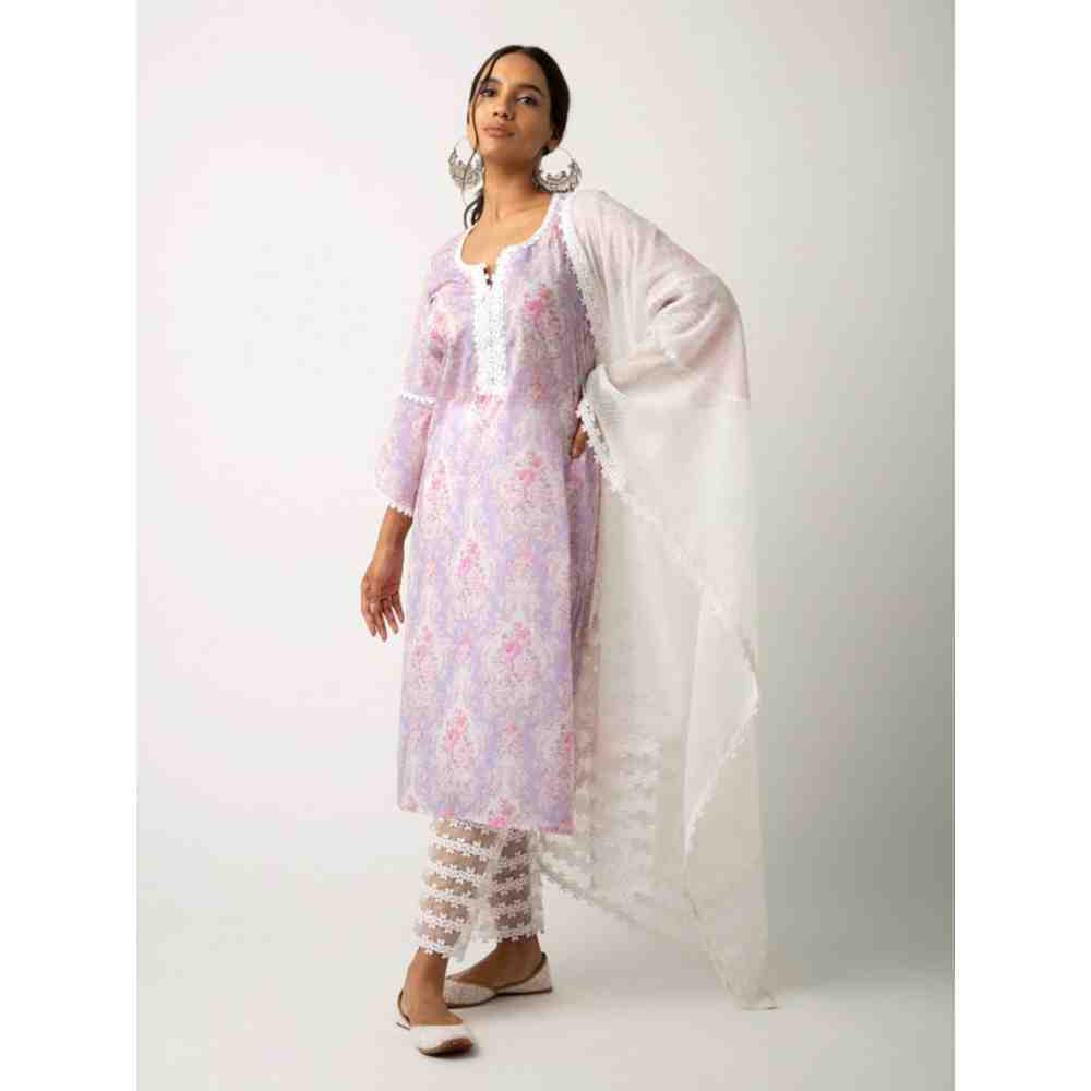 Roze Eishal Purple Kurta (Set of 3)
