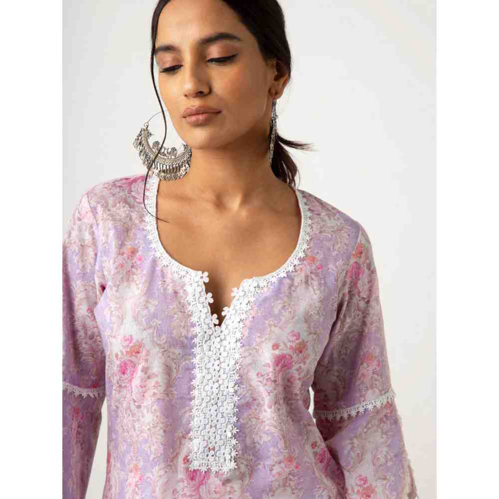 Roze Eishal Purple Kurta (Set of 3)