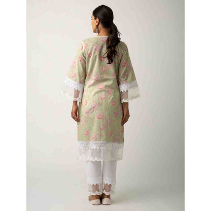 Roze Keya Mint Green Kurta (Set of 3)
