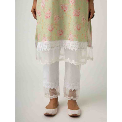 Roze Keya Mint Green Kurta (Set of 3)