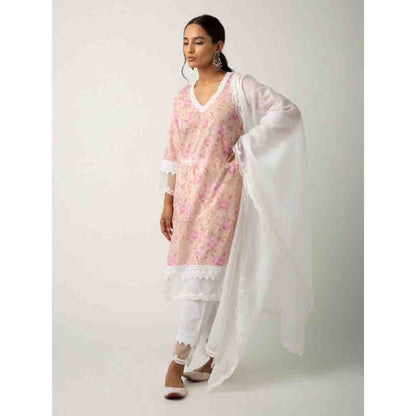 Roze Keya Peach Kurta (Set of 3)