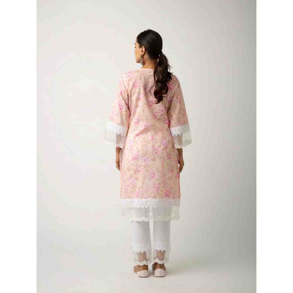 Roze Keya Peach Kurta (Set of 3)