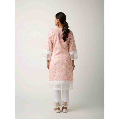 Roze Keya Peach Kurta (Set of 3)